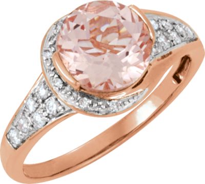 Genuine Morganite & Diamond Ring