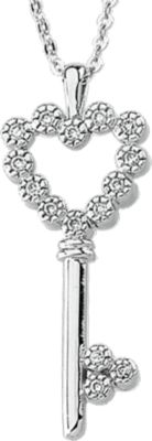 1/10 ct tw Diamond Heart Key Necklace
