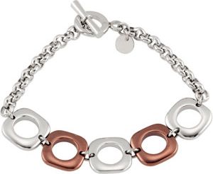 Stainless Steel Open Square Rolo Bracelet with Immerse Plating