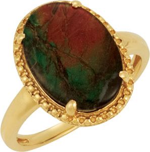 Genuine Ammonite Triplet Ring