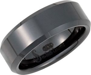 8.0mm Ceramic Couture&trade; Beveled Band