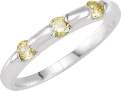 Stackable Peridot Colored CZ Ring