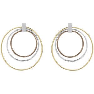 Amalfi&trade; Tri-Color Immersion Plated Stainless Steel Multiple Circle Hoop Earrings