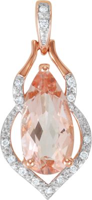 Genuine Morganite & Diamond Pendant
