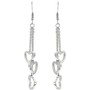 Amalfi&trade; Stainless Steel Triple Heart Dangle Earrings