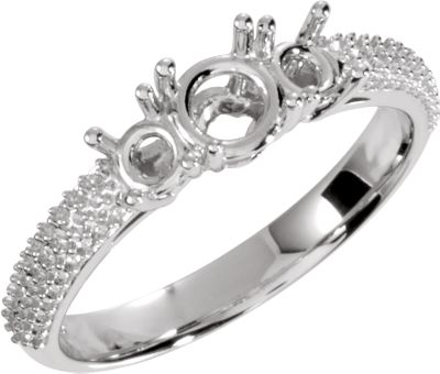 3- Stone Faux Pave' Ring Mounting