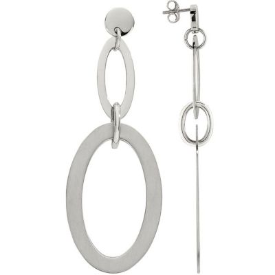 Amalfi&trade; Stainless Steel Oval Drop Earrings