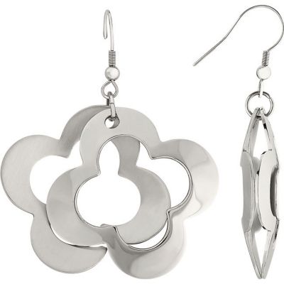 Amalfi&trade; Stainless Steel Open Clover Earrings 