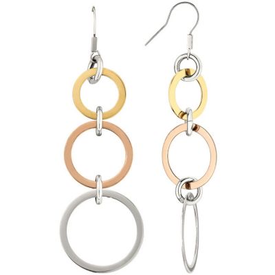 Amalfi&trade; Stainless Steel Circle Drop Earrings with Immersion Plate