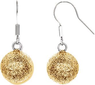 Amalfi&trade; Stainless Steel Glitter Ball Earrings with Immersion Plate