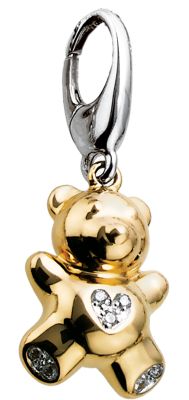 .035 ct tw Diamond Teddy Bear Charm