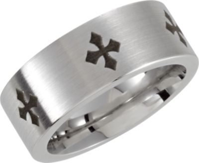 Dura Cobalt&trade; Band with Satin Finish & Black Laser Engraving