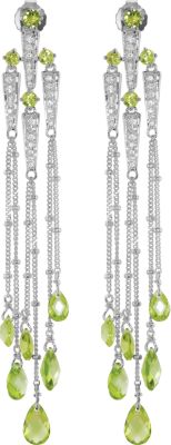 Genuine Peridot & Cubic Zirconia Earrings
