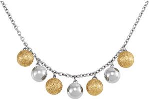 Amalfi&trade; Stainless Steel Glitter Ball Necklace with Immersion Plate