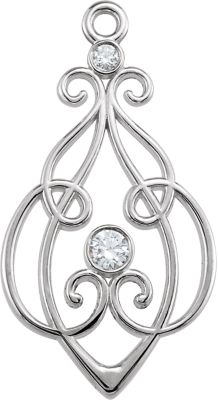 Decorative Dangle Component with Jump Ring for Round Stone
