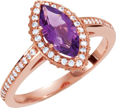 Halo-Style Marquise Shaped Engagement Ring or Matching Band