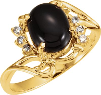 Ring Mounting for Oval Cabochon or Faceted Gemstone 