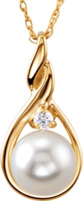 Akoya Cultured Pearl & Diamond Necklace