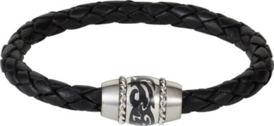 Braided Leather Bracelet with Stainless Steel Magnetic Clasp