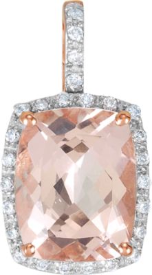 Genuine Morganite & Diamond Pendant
