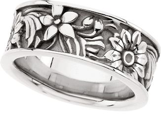 8.5mm Floral Design Band