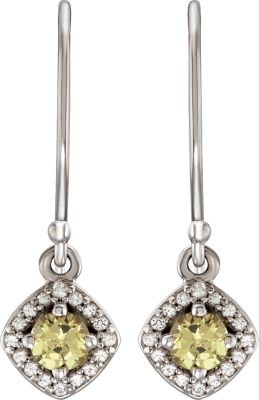 Halo-Style Sapphire Dangle Earrings