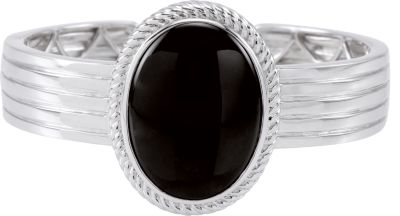 Genuine Onyx or Red Jasper Hinged Cuff Bracelet