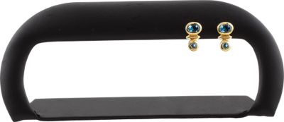 Black Leatherette 3-Pair Hoop Earring Stand Display