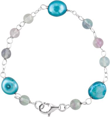 Freshwater Cultured Dyed Pearl & Natural Crystal Beads Bracelet