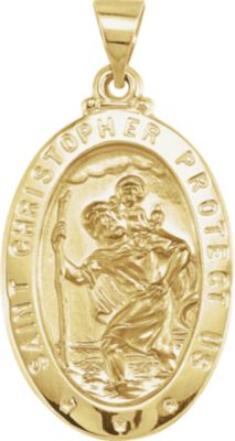Hollow Oval St. Christopher Medal