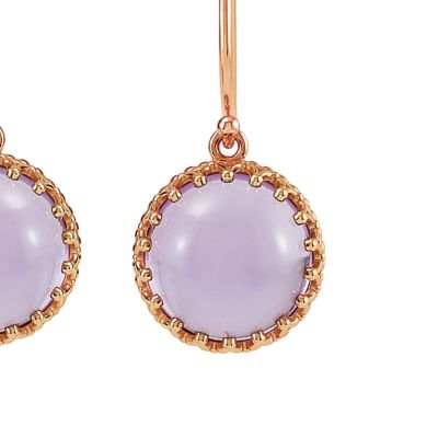Crown Design Cabochon Dangle Earrings