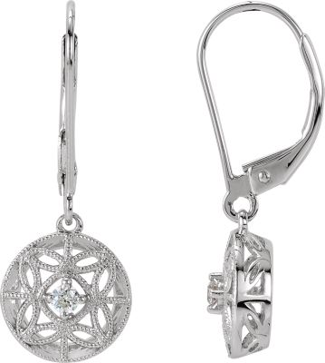 Diamond Lever Back Earrings