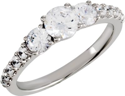 3-Stone Engagement Ring or Matching Band Mounting