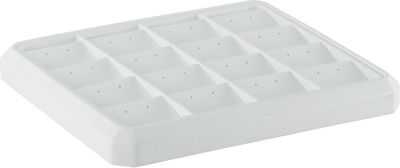 White Leatherette 16 Pair Stud Earring Stackable Tray