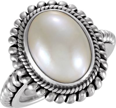 Mabé Cultured Pearl Ring