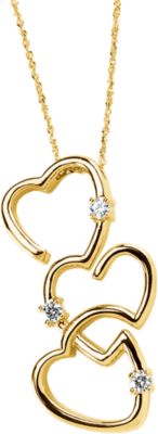 Created Moissanite Heart Necklace