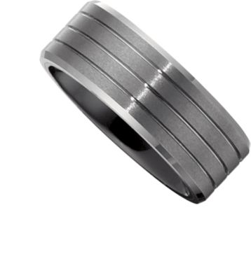 8.0mm Black Ceramic Couture&trade; with Dura Tungsten&reg; Overlay Band