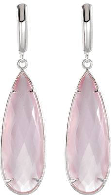 Genuine Quartz Lever Back Earrings