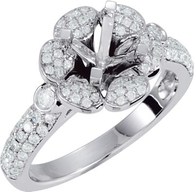 Floral-Inspired Semi-Mount Engagement Ring