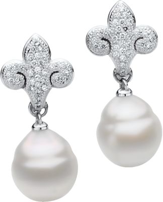 Earring Mounting  for Large Pearl & Diamonds
