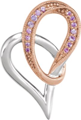 Genuine Pink Sapphire Heart Pendant