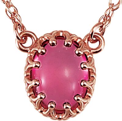 Crown Design Oval Cabochon Chain Center