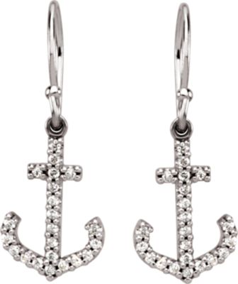 1/5 ct tw Diamond Anchor Earrings