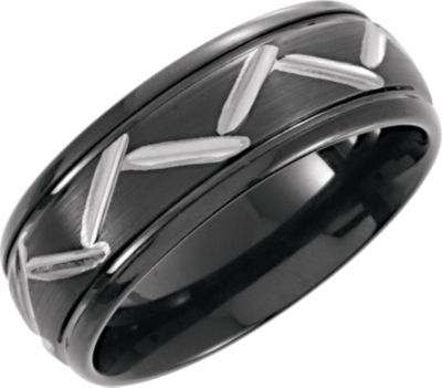 Dura Tungsten&reg; Diamond Cut Grooved & Beveled Band