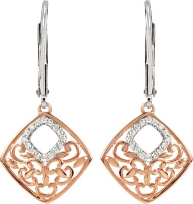 1/6 ct tw Diamond Lever Back Earrings