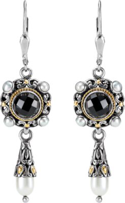 Two-Tone Filigree Design Fashion Earrings