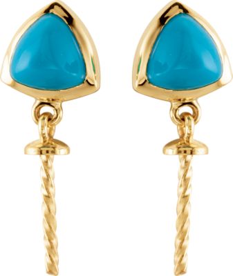 Genuine Turquoise Earring for South Sea Cultured Pearls