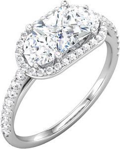Three-Stone Engagement Ring or Matching Band Mounting
