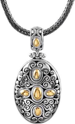 Sterling Silver Fashion Pendant with 18KY Accents