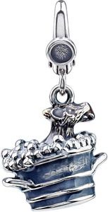 Enamel Dog In Bath Charm